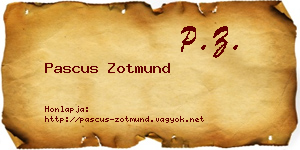 Pascus Zotmund névjegykártya